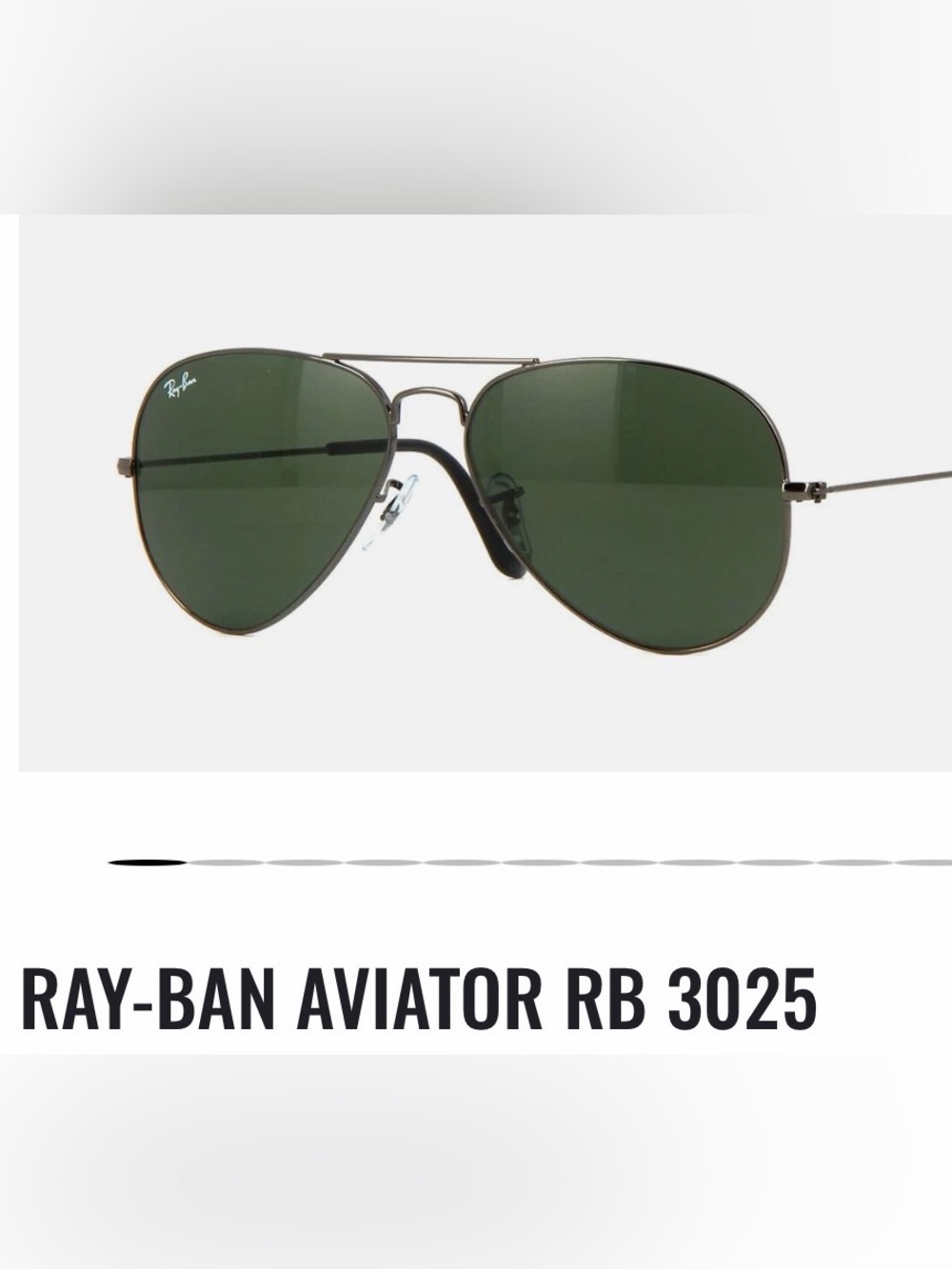 RAY-BAN AVIATOR LARGE METAL SUNGLASSES STYLE RB-3025 GREEN LENSES